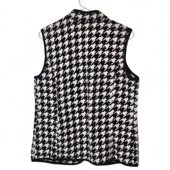 Susan Graver Zip Front Houndstooth Vest Black/White Sleeveless Core Classic Sz S - Picture 5 of 10